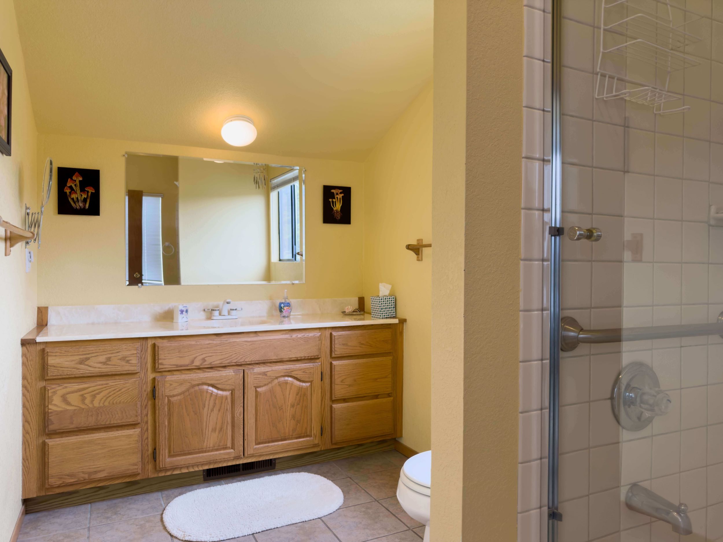 Mare Vista: bright large bathroom & walk-in shower